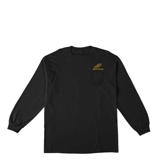 Anti Hero Motorized Longsleeve Tee, black w/ gold print - Tiki Room Skateboards - 1
