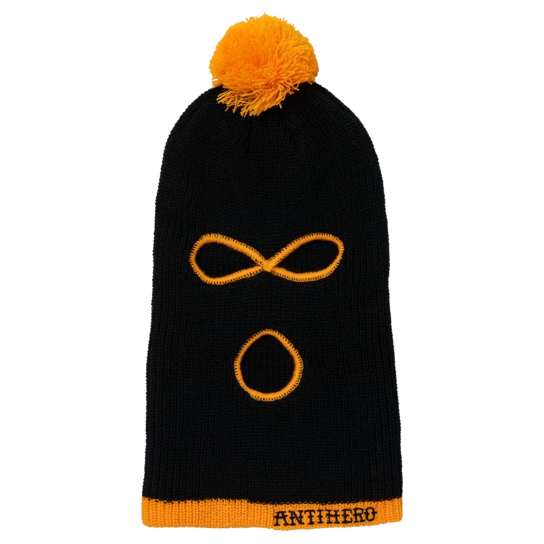 Anti Hero Pomski Knit Balaclava, black/orange - Tiki Room Skateboards - 1