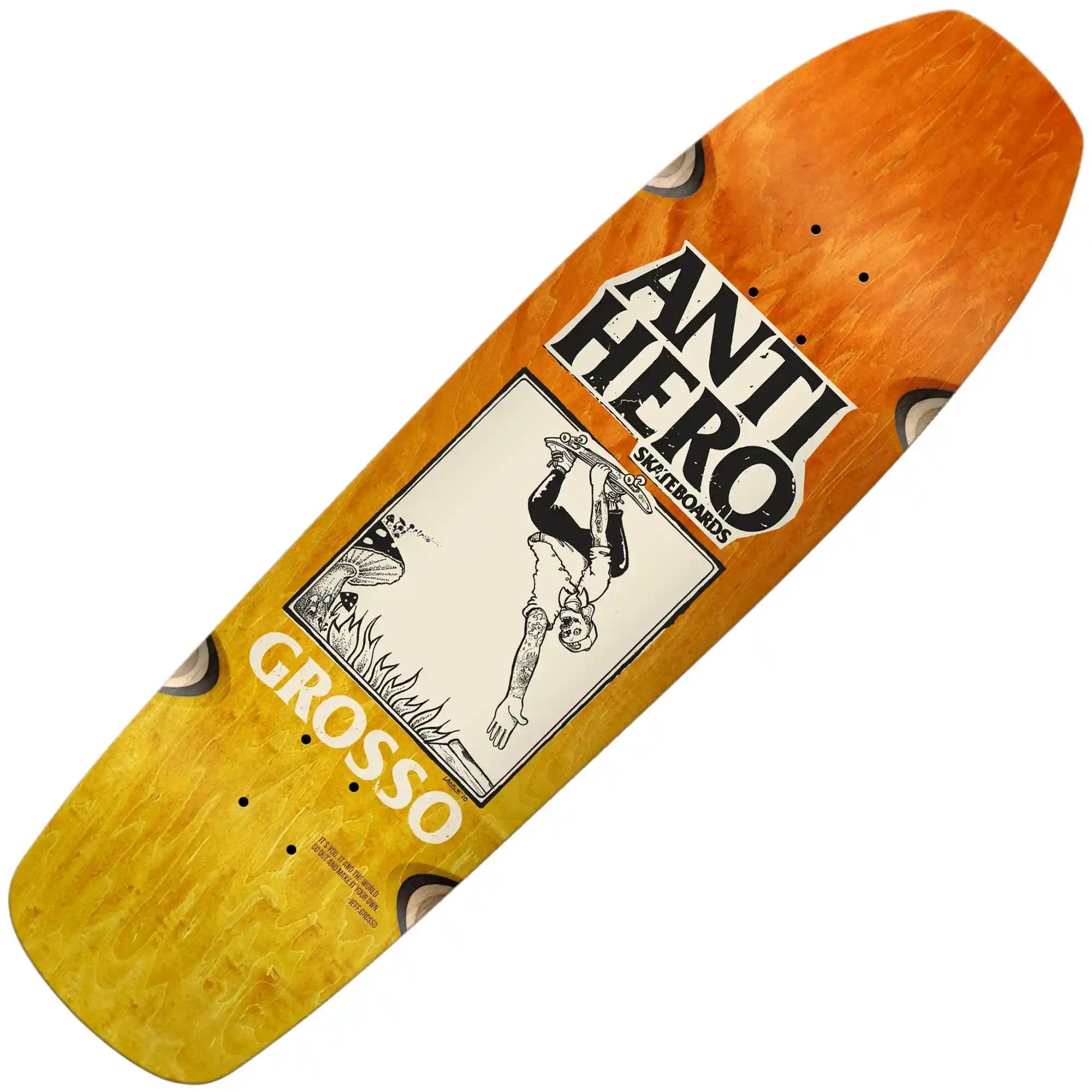 Anti Hero SSD25 Grosso Hand Plant Fade Wheel Wells Square Edge Deck (9.25") - Tiki Room Skateboards - 1