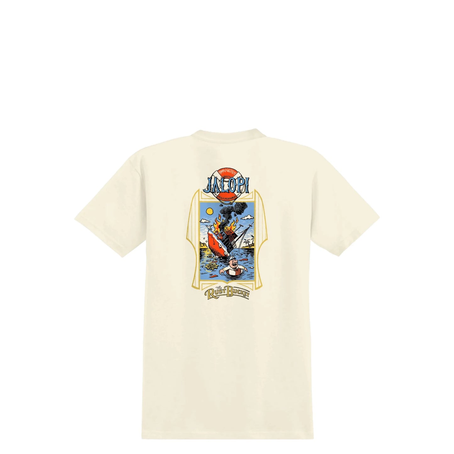 Anti Hero The Rustbucket Tee, heather bone w/ multi color prints - Tiki Room Skateboards - 1