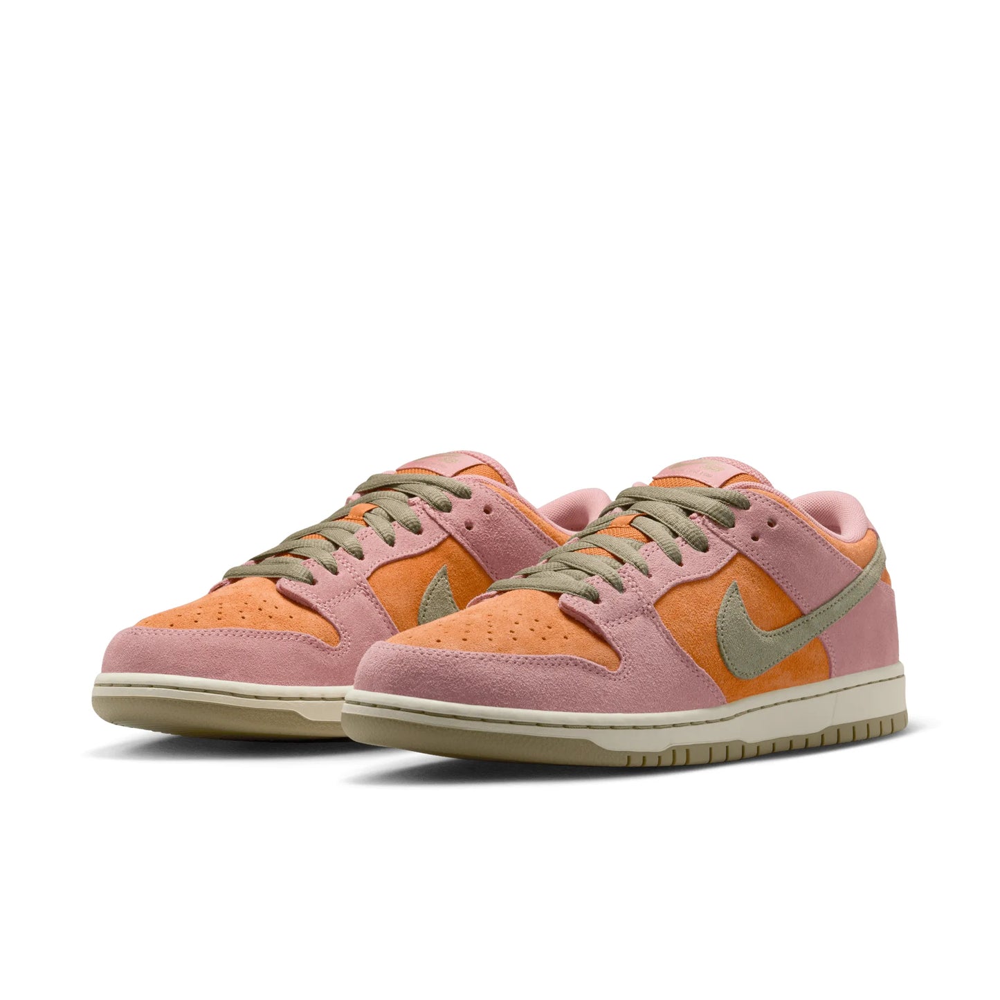 Nike SB Dunk Low Pro, red stardust/neutral olive-monarch — available at TIKI ROOM