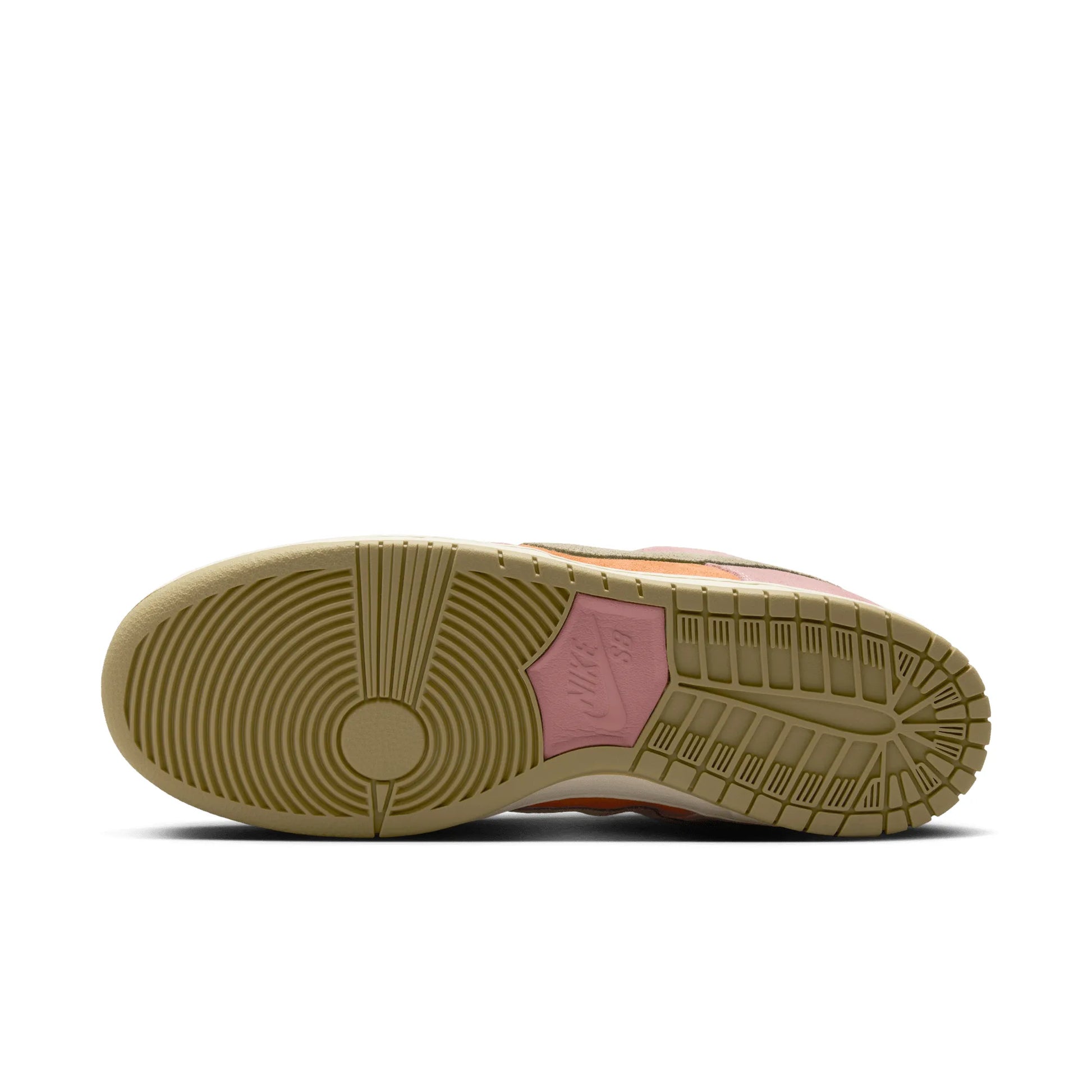 Nike SB Dunk Low Pro, red stardust/neutral olive-monarch — available at TIKI ROOM
