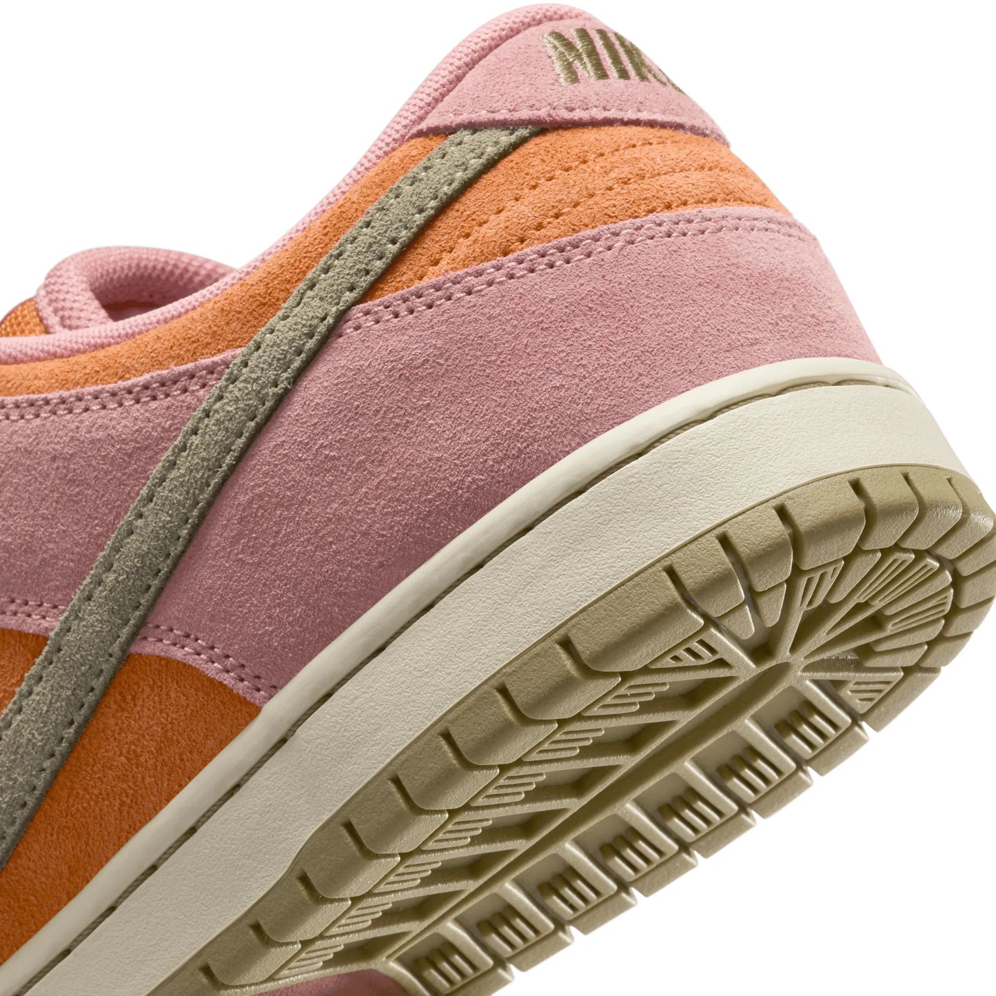 Nike SB Dunk Low Pro, red stardust/neutral olive-monarch — available at TIKI ROOM