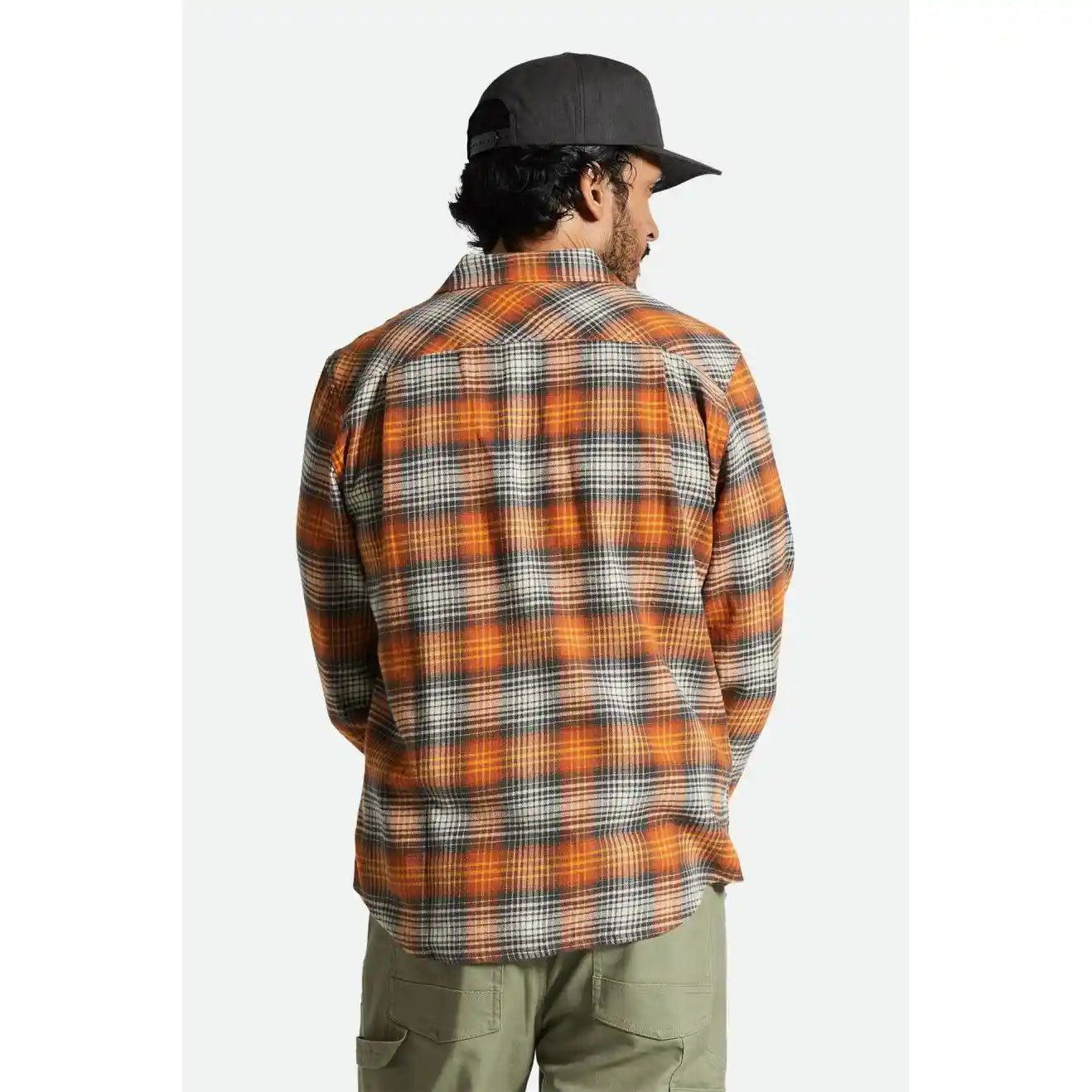 Brixton Bowery Lightweight Ultra Flannel, terracotta/black - Tiki Room Skateboards - 3