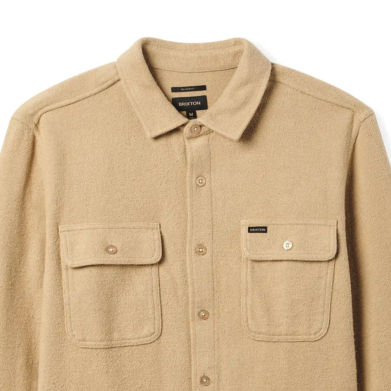 Brixton Bowery Textured Twill Overshirt, sand - Tiki Room Skateboards - 3