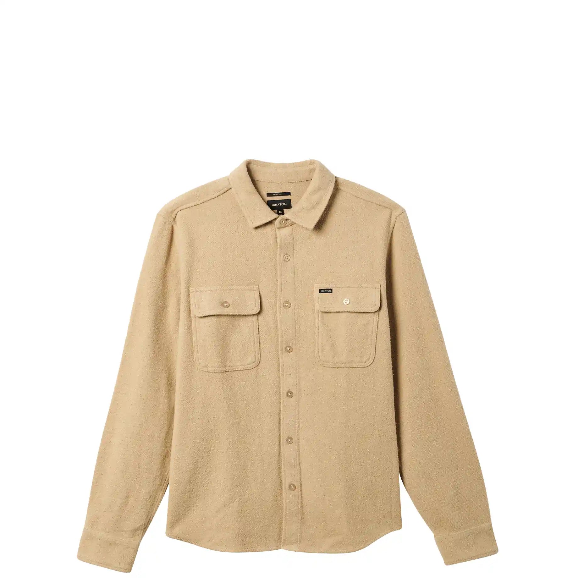 Brixton Bowery Textured Twill Overshirt, sand - Tiki Room Skateboards - 1