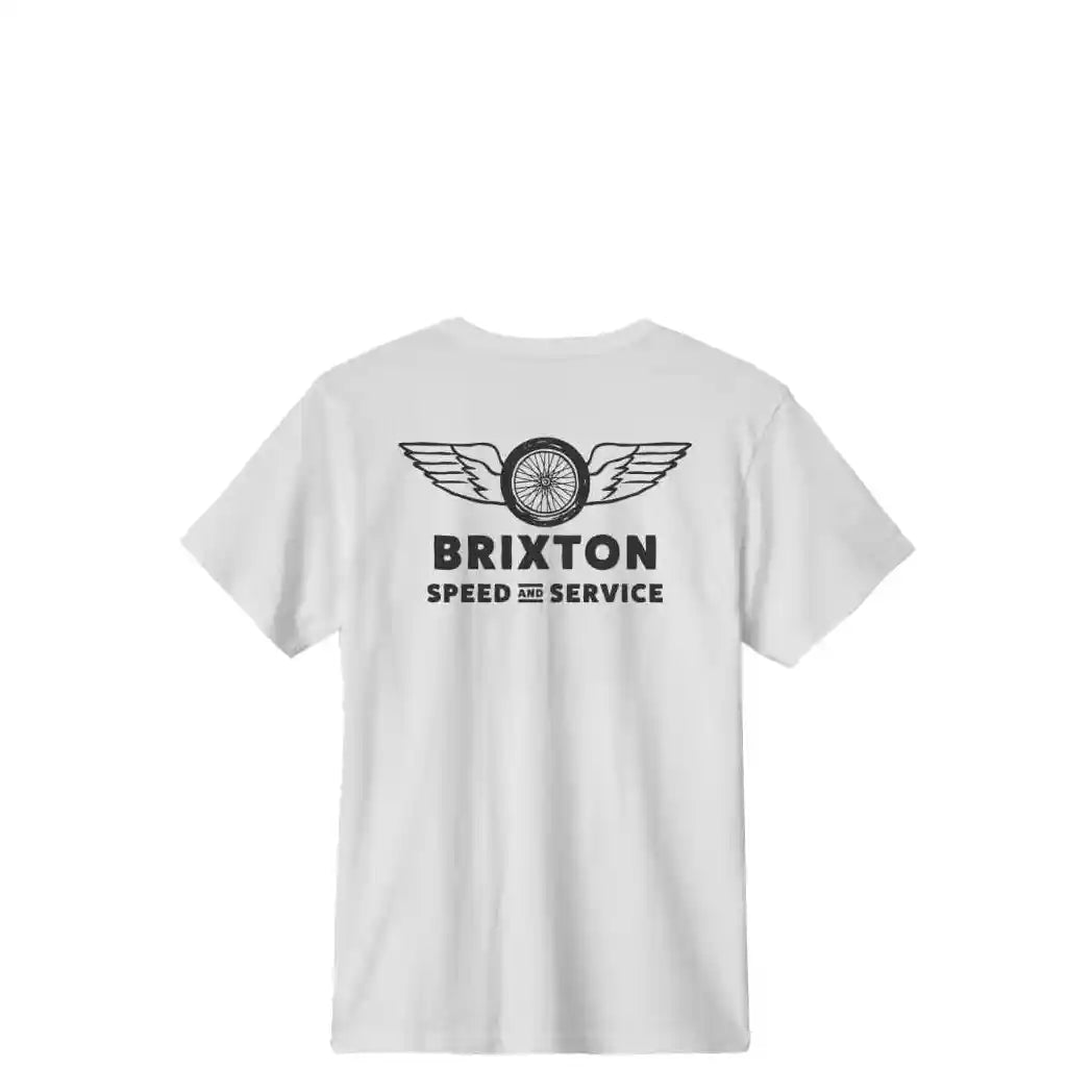 Brixton Spoke Tee, white - Tiki Room Skateboards - 1