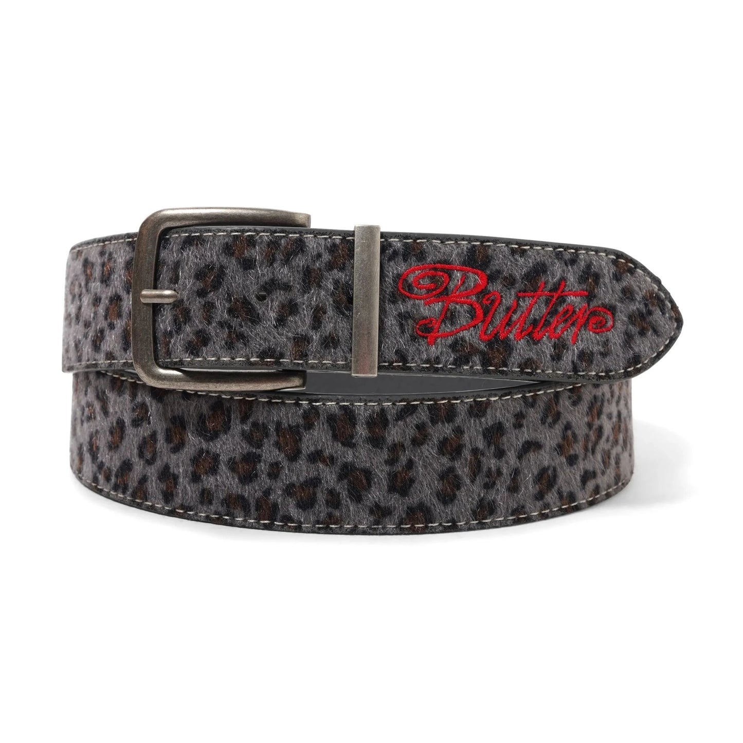 Butter Goods Animal Hide Belt, grey leopard - Tiki Room Skateboards - 1