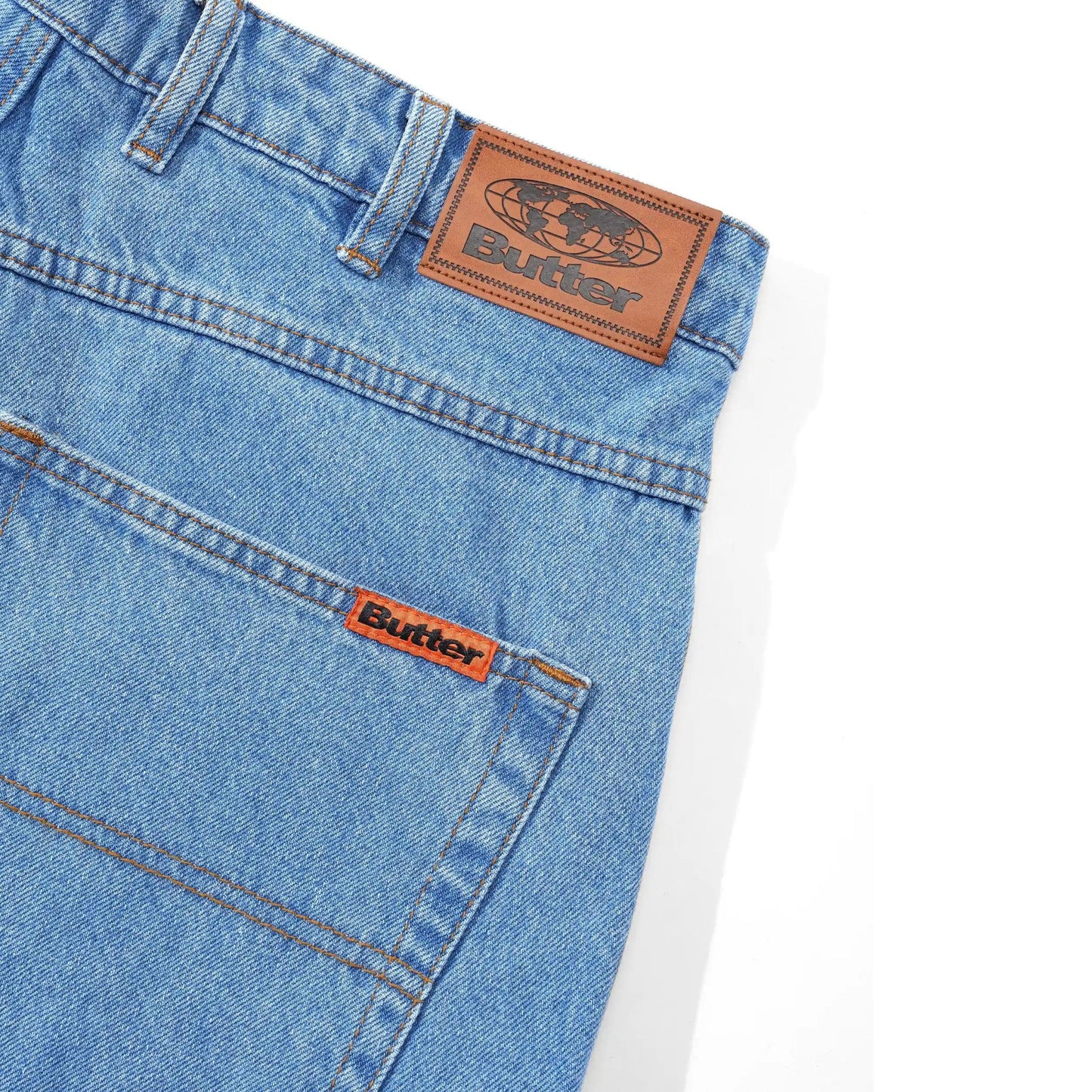 Butter Goods Baggy Denim Shorts, washed indigo - Tiki Room Skateboards - 3