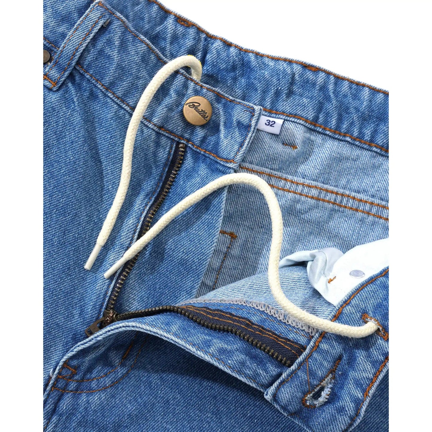 Butter Goods Baggy Denim Shorts, washed indigo - Tiki Room Skateboards - 4