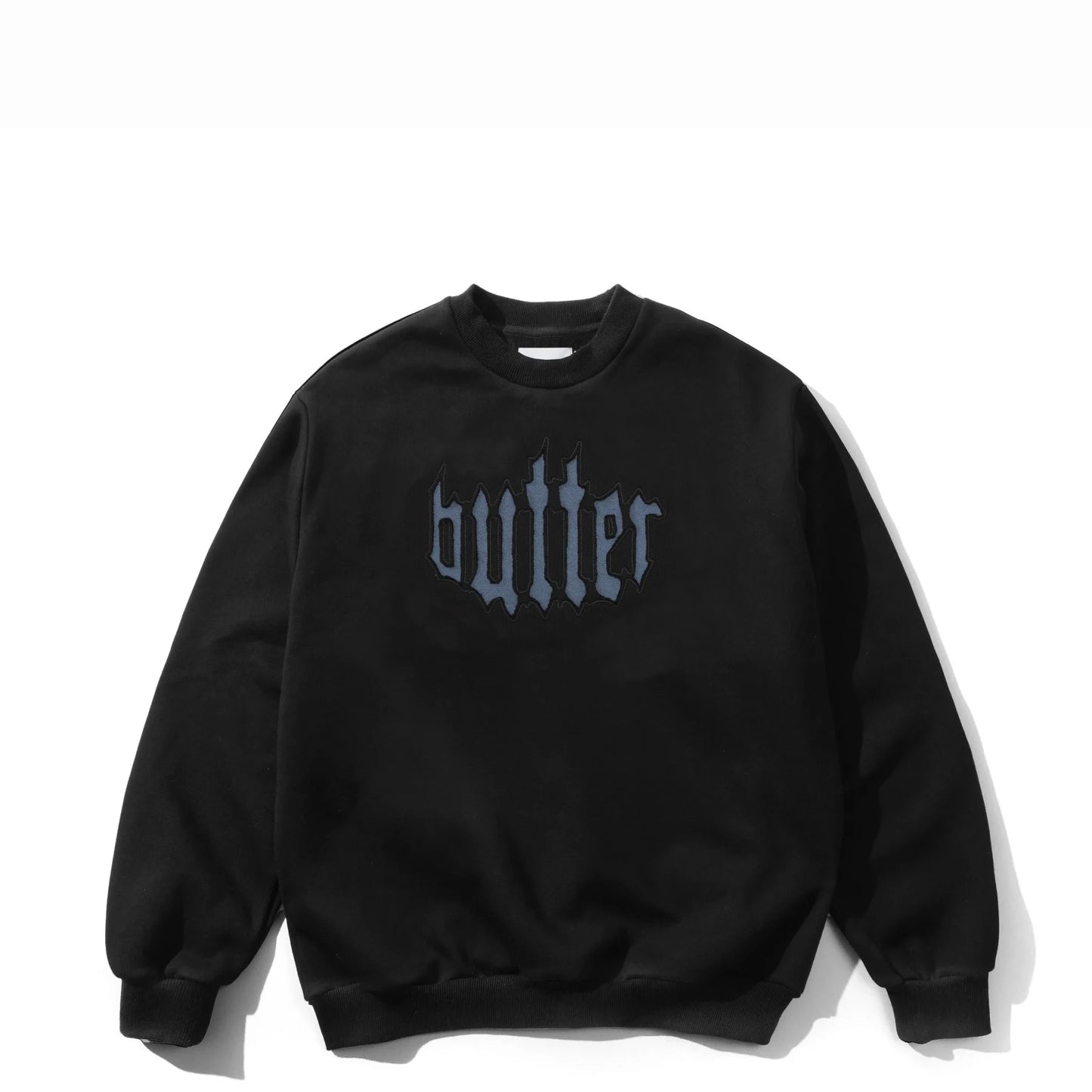 Butter Goods Cut Out Applique Crewneck, black - Tiki Room Skateboards - 1