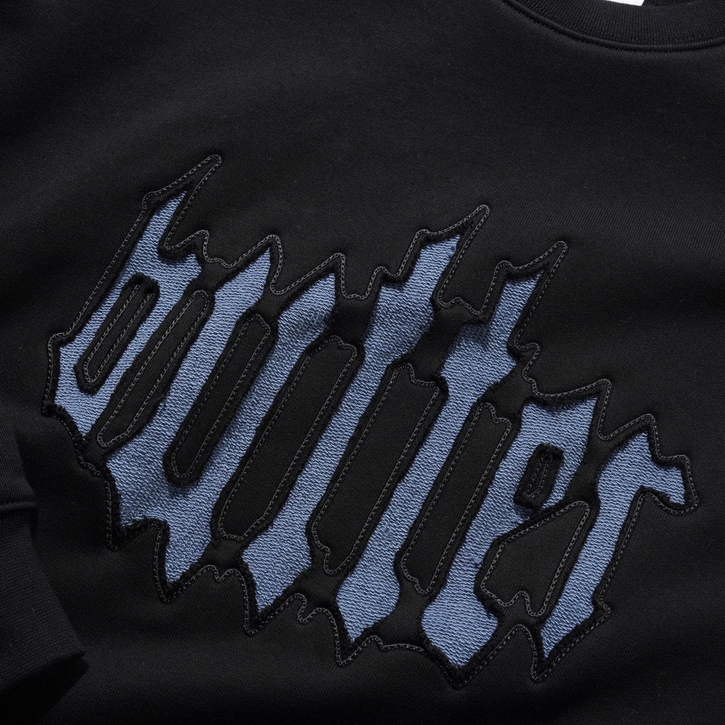 Butter Goods Cut Out Applique Crewneck, black - Tiki Room Skateboards - 2