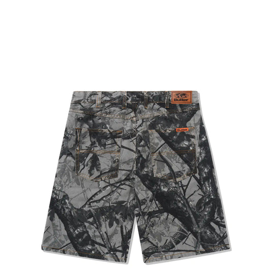 Butter Goods Foliage Camo Denim Shorts, black