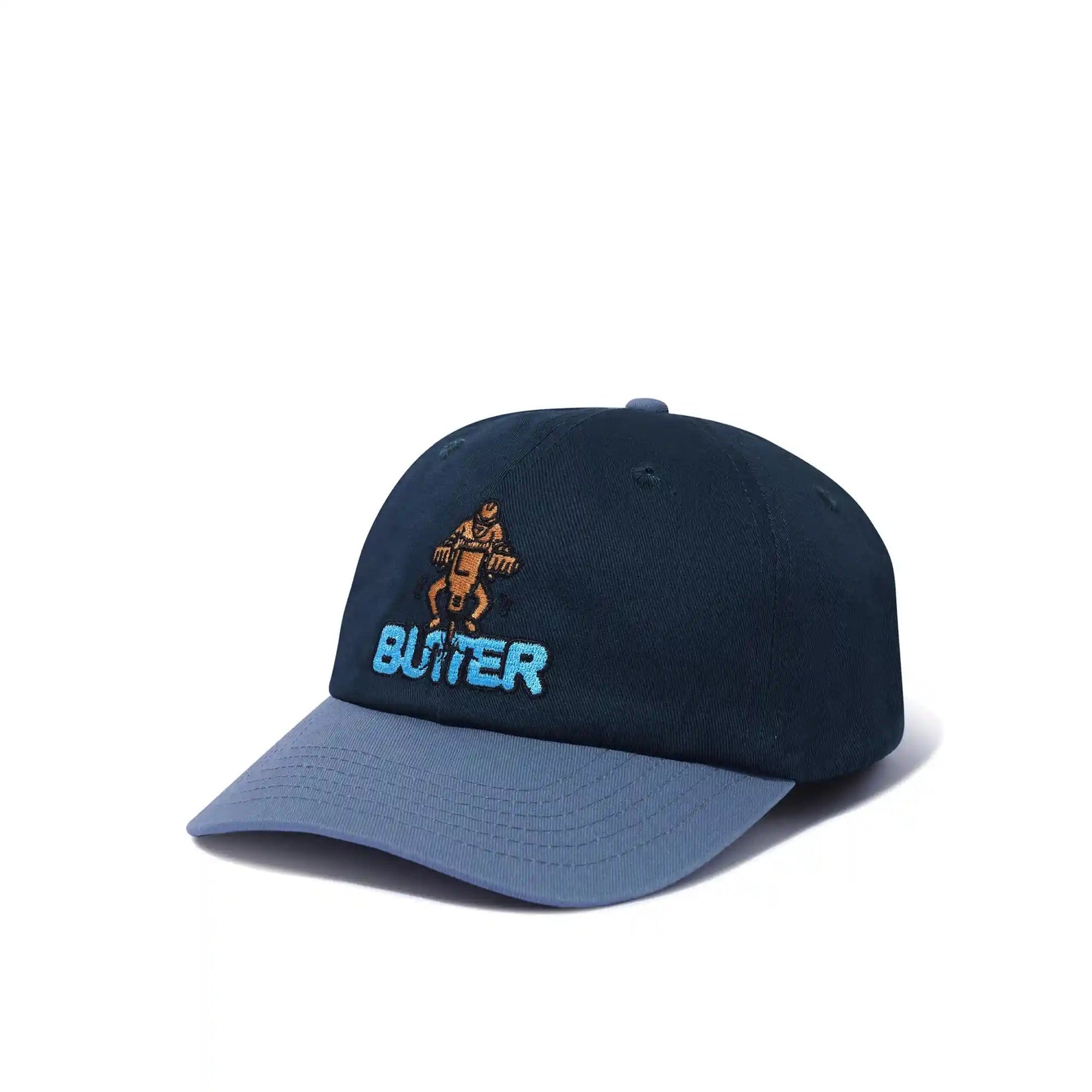 Butter Goods Jack Hammer 6 Panel Cap, navy / ocean - Tiki Room Skateboards - 1