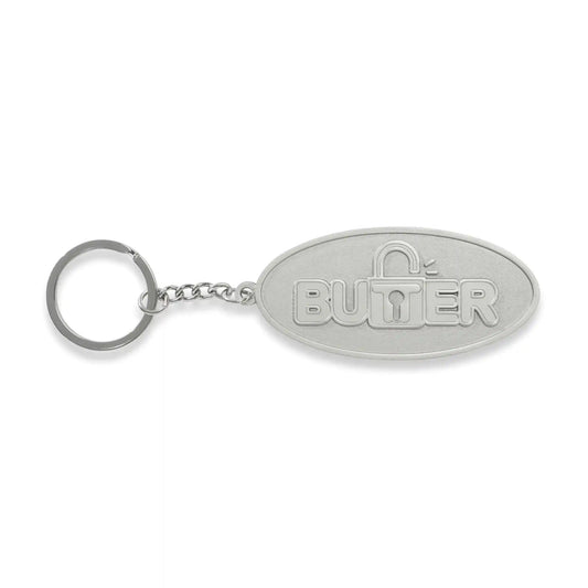 Butter Goods Lock Metal Keychain, matte silver - Tiki Room Skateboards - 1