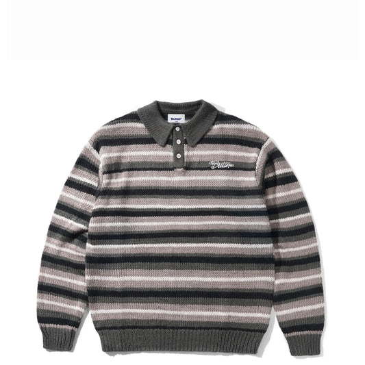 Butter Goods Ombre Stripe Knit Sweater, black - Tiki Room Skateboards - 1