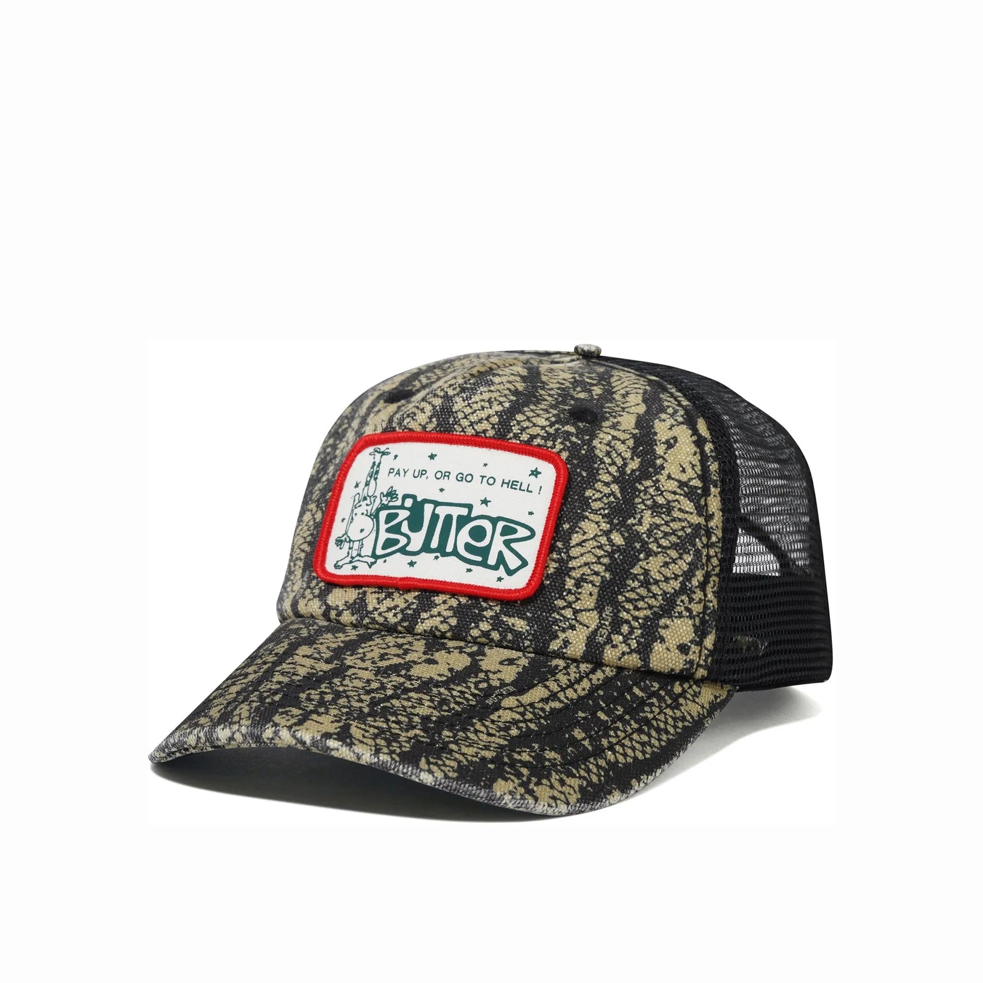 Butter Goods Pay Up Trucker Cap, lowland camo - Tiki Room Skateboards - 1