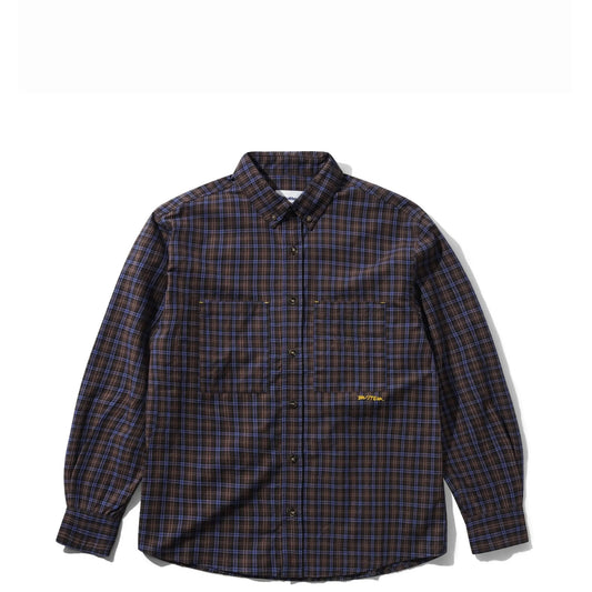 Butter Goods Plaid Shirt, brown / cobalt - Tiki Room Skateboards - 1