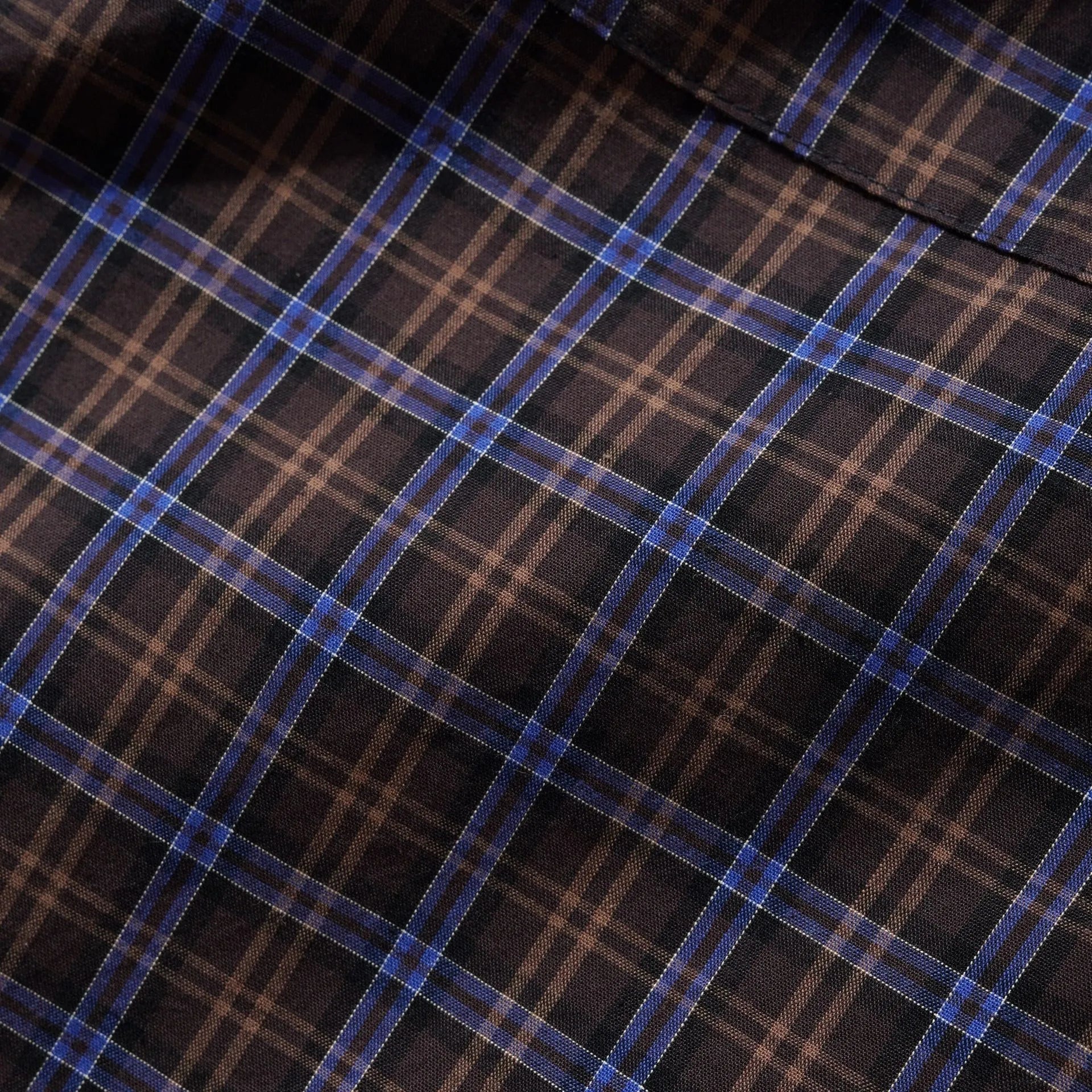 Butter Goods Plaid Shirt, brown / cobalt - Tiki Room Skateboards - 3