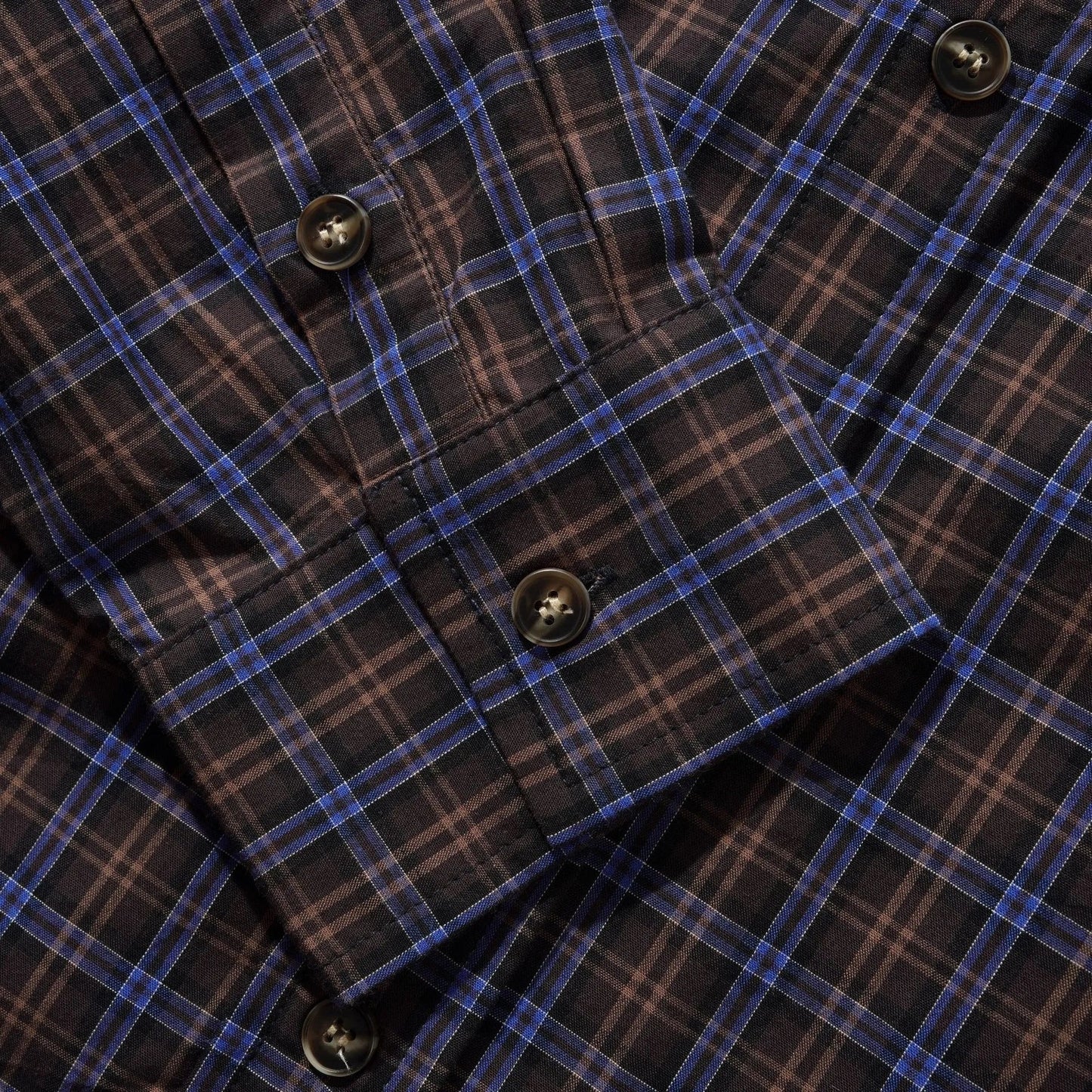 Butter Goods Plaid Shirt, brown / cobalt - Tiki Room Skateboards - 4