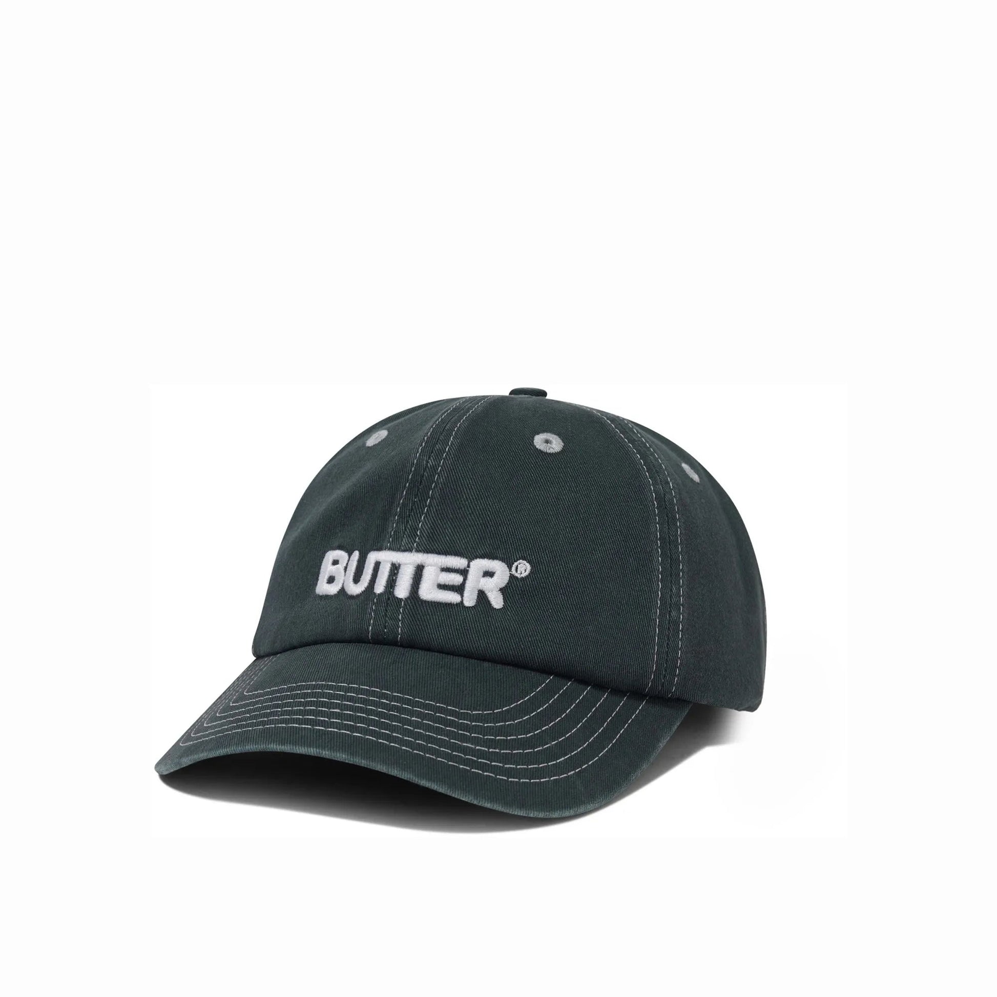 Butter Goods Rounded Logo 6 Panel Cap, washed black - Tiki Room Skateboards - 1