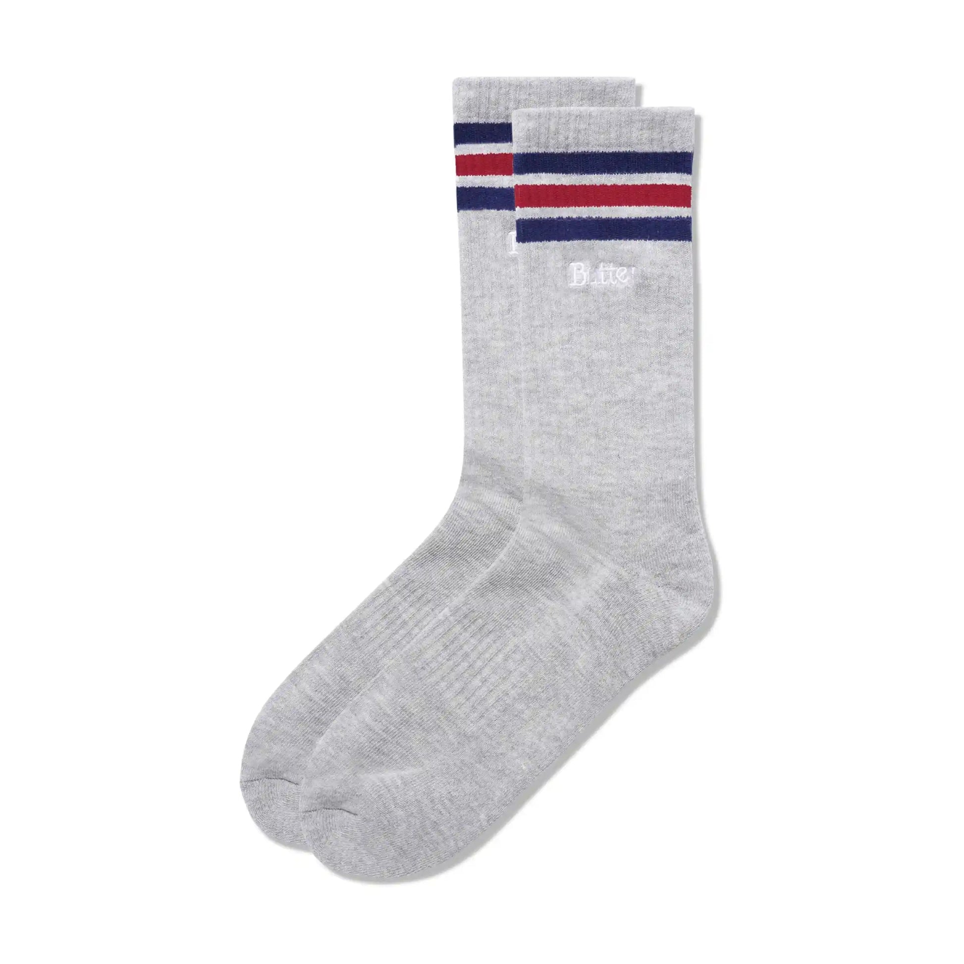 Butter Goods Stripe Socks, ash - Tiki Room Skateboards - 1