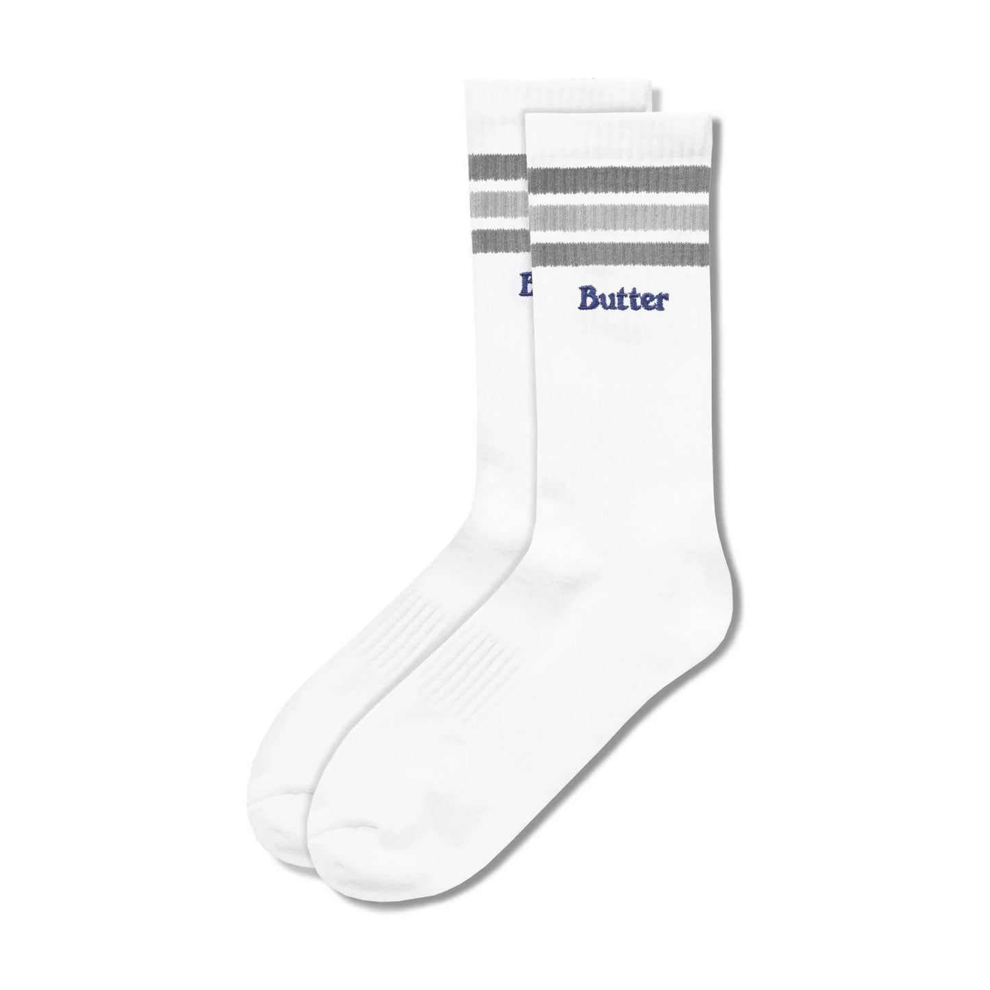 Butter Goods Stripe Socks, white - Tiki Room Skateboards - 1