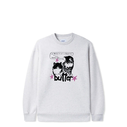 Butter Goods Upside Down Crewneck, ash - Tiki Room Skateboards - 1