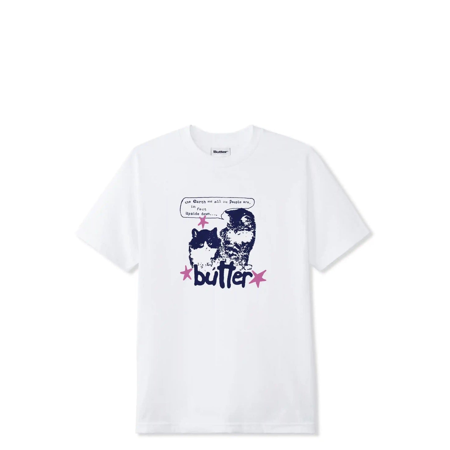 Butter Goods Upside Down Tee, white - Tiki Room Skateboards - 1