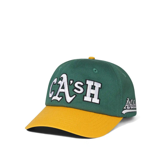 Cash Only Ballpark Snapback Cap, green / gold - Tiki Room Skateboards - 1