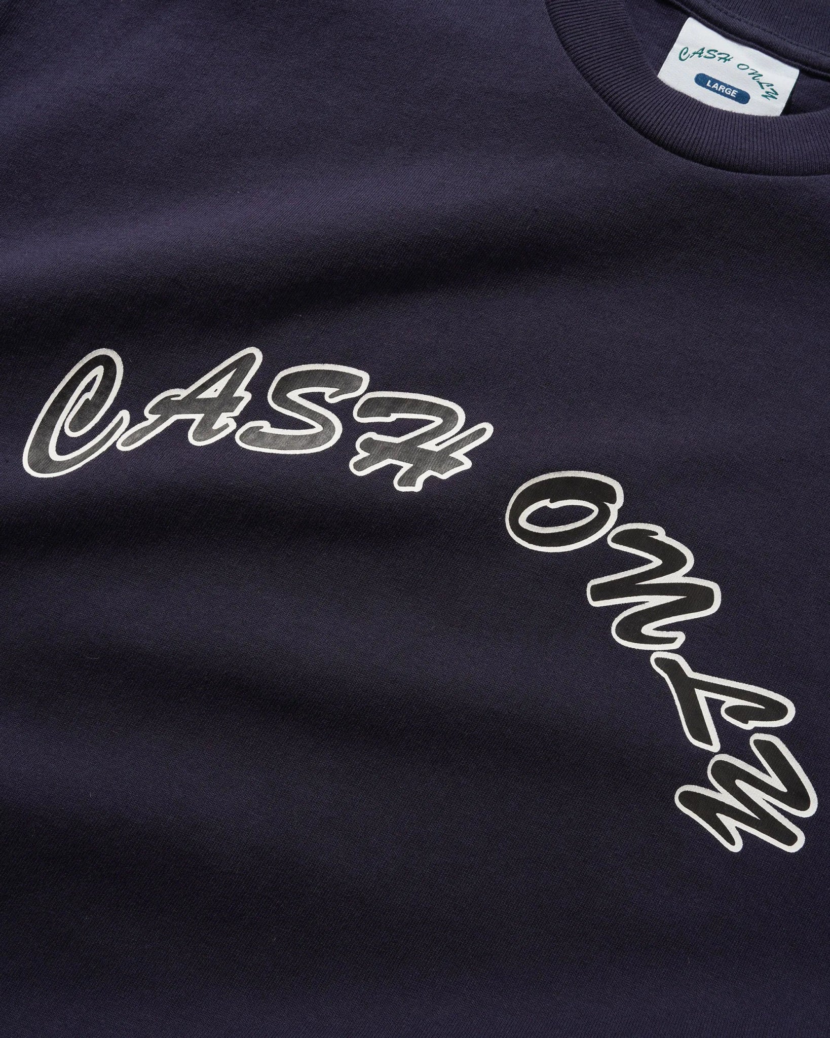 Cash Only Logo Tee, navy - Tiki Room Skateboards - 2