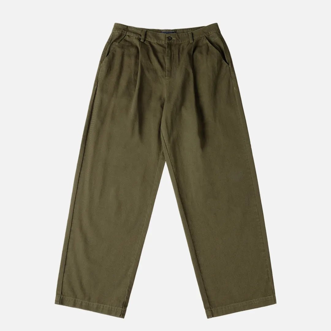 Dime Baggy Chino Pants, forest green - Tiki Room Skateboards - 1