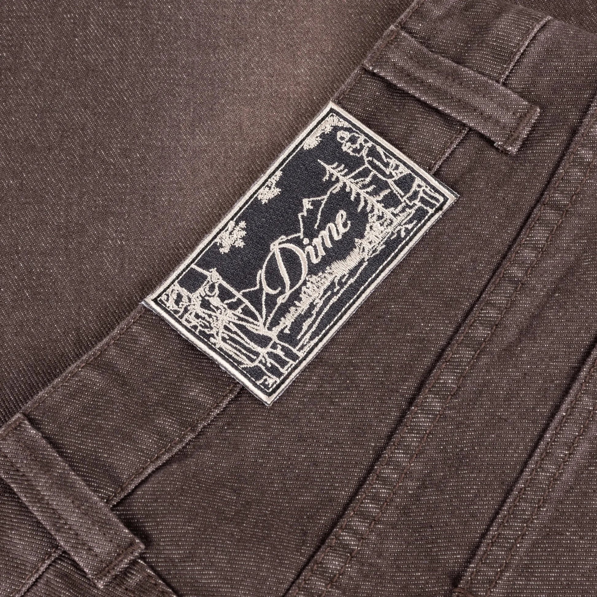 Dime Baggy Denim Pants, sandblasted dark brown - Tiki Room Skateboards - 3