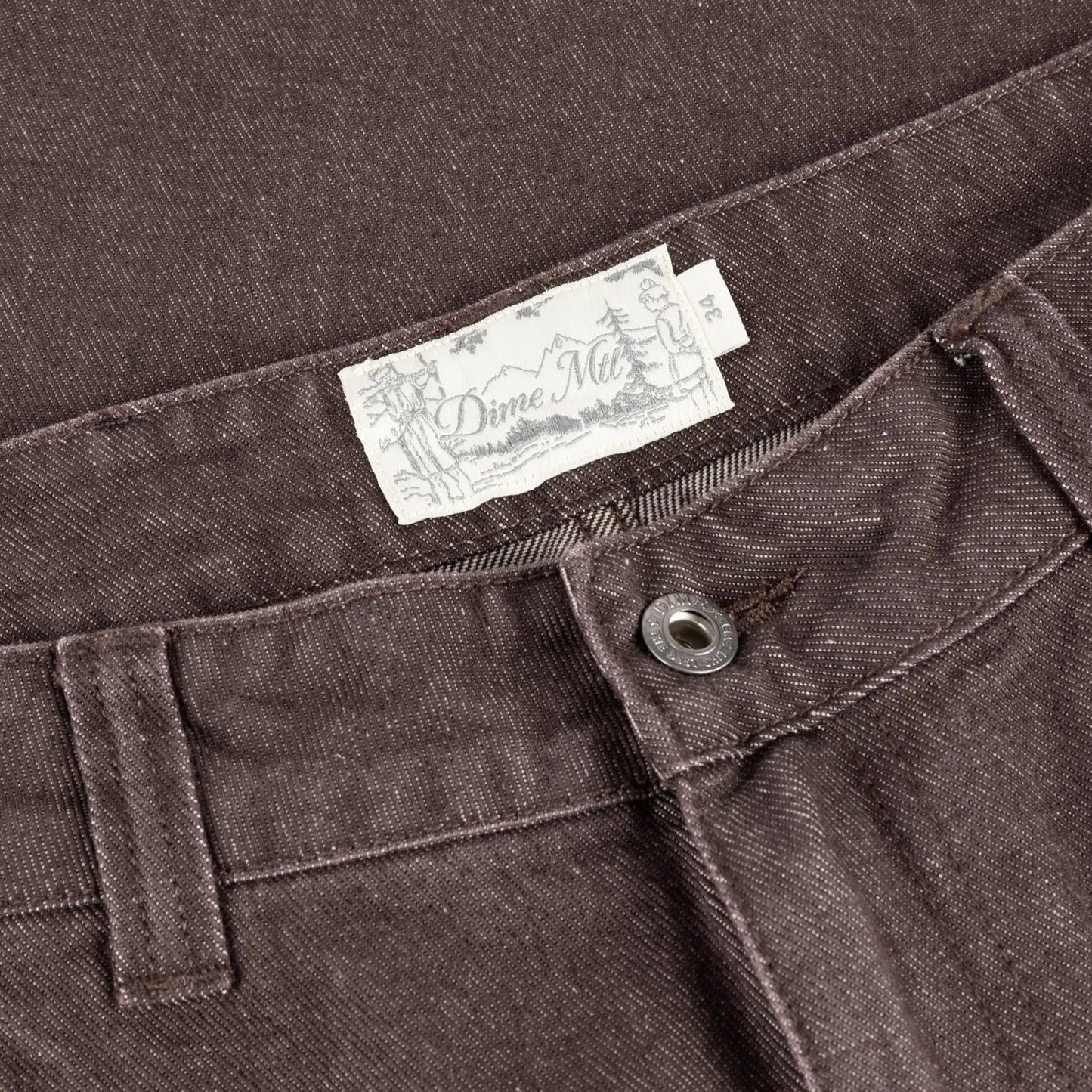 Dime Baggy Denim Pants, sandblasted dark brown - Tiki Room Skateboards - 6