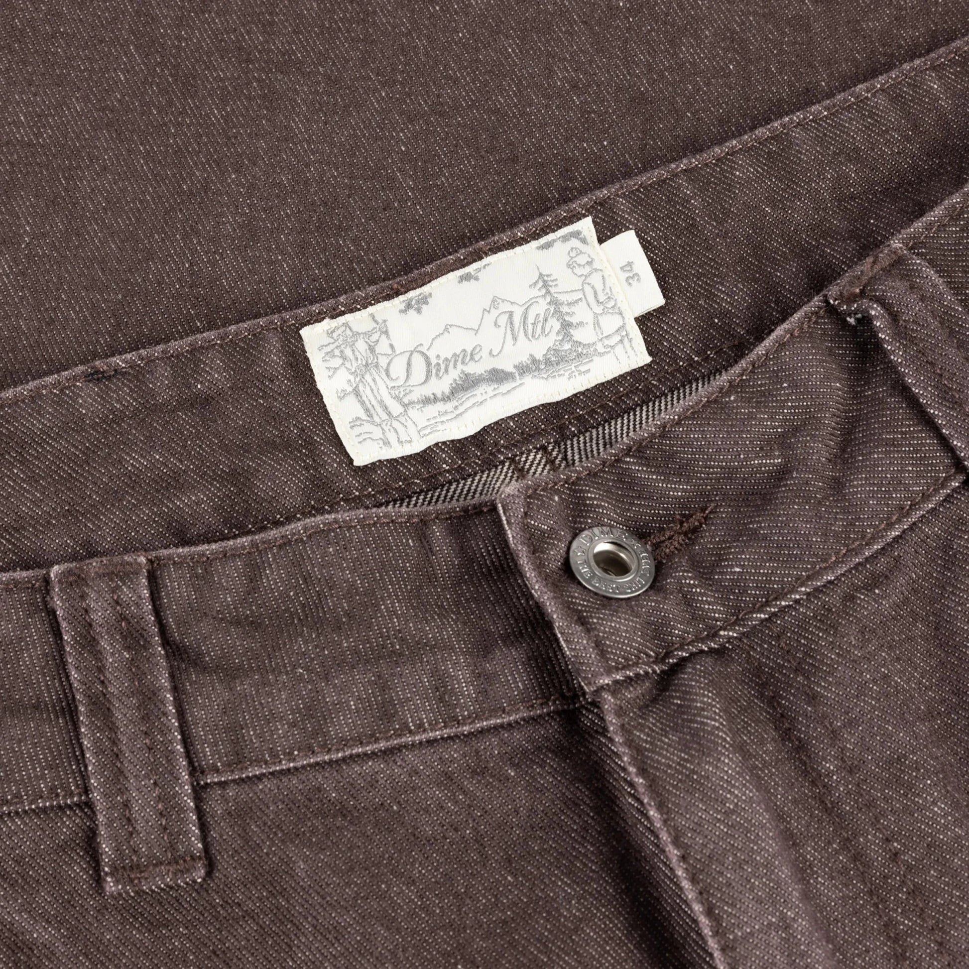 Dime Baggy Denim Pants, sandblasted dark brown - Tiki Room Skateboards - 6