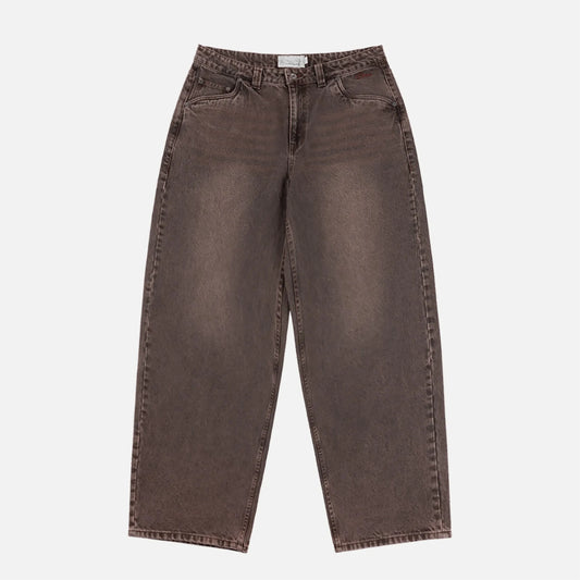 Dime Baggy Denim Pants, sandblasted dark brown - Tiki Room Skateboards - 1
