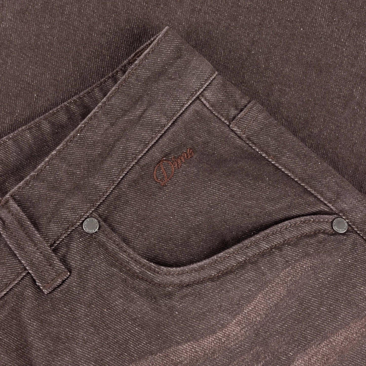 Dime Baggy Denim Pants, sandblasted dark brown - Tiki Room Skateboards - 4