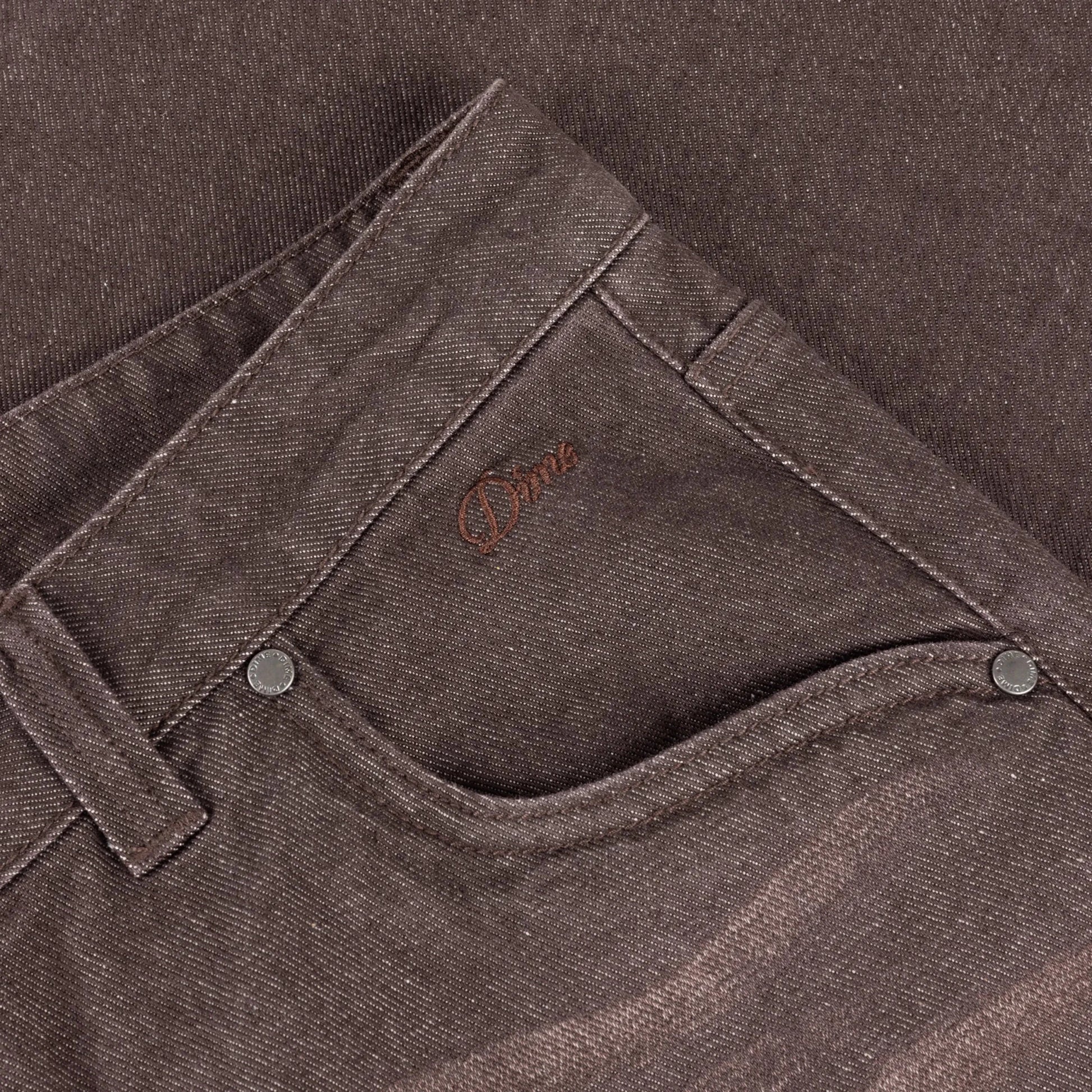 Dime Baggy Denim Pants, sandblasted dark brown - Tiki Room Skateboards - 4