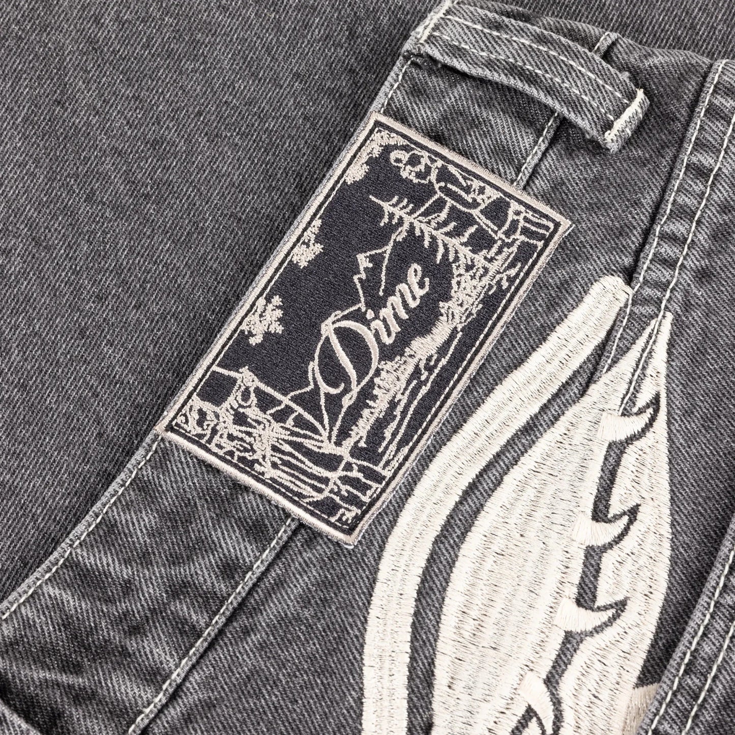 Dime Baggy Wink Denim Pants, faded black - Tiki Room Skateboards - 7