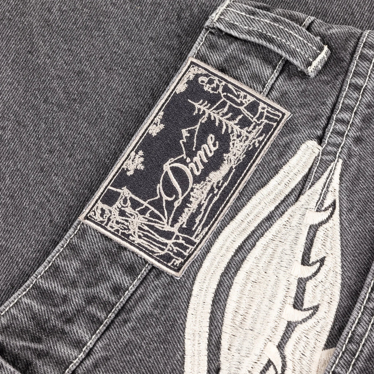 Dime Baggy Wink Denim Pants, faded black - Tiki Room Skateboards - 7