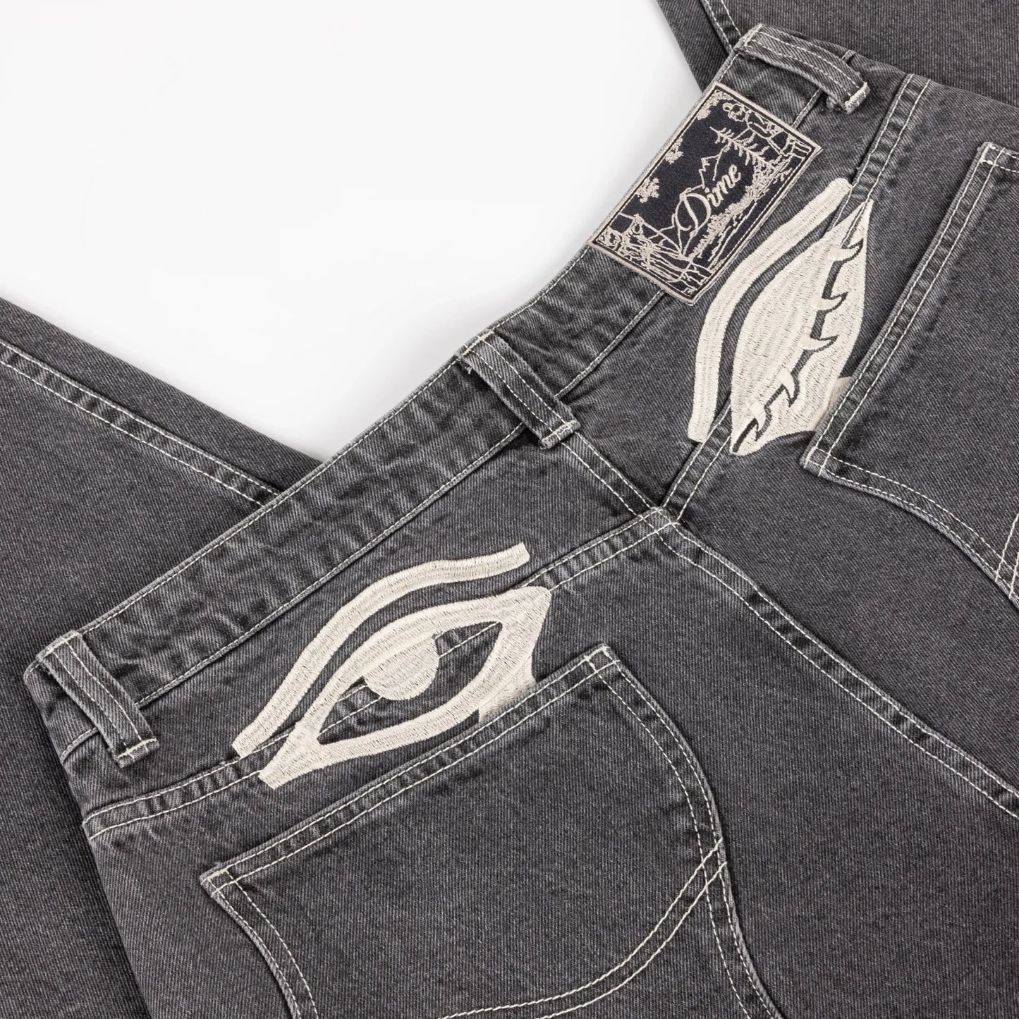 Dime Baggy Wink Denim Pants, faded black - Tiki Room Skateboards - 2