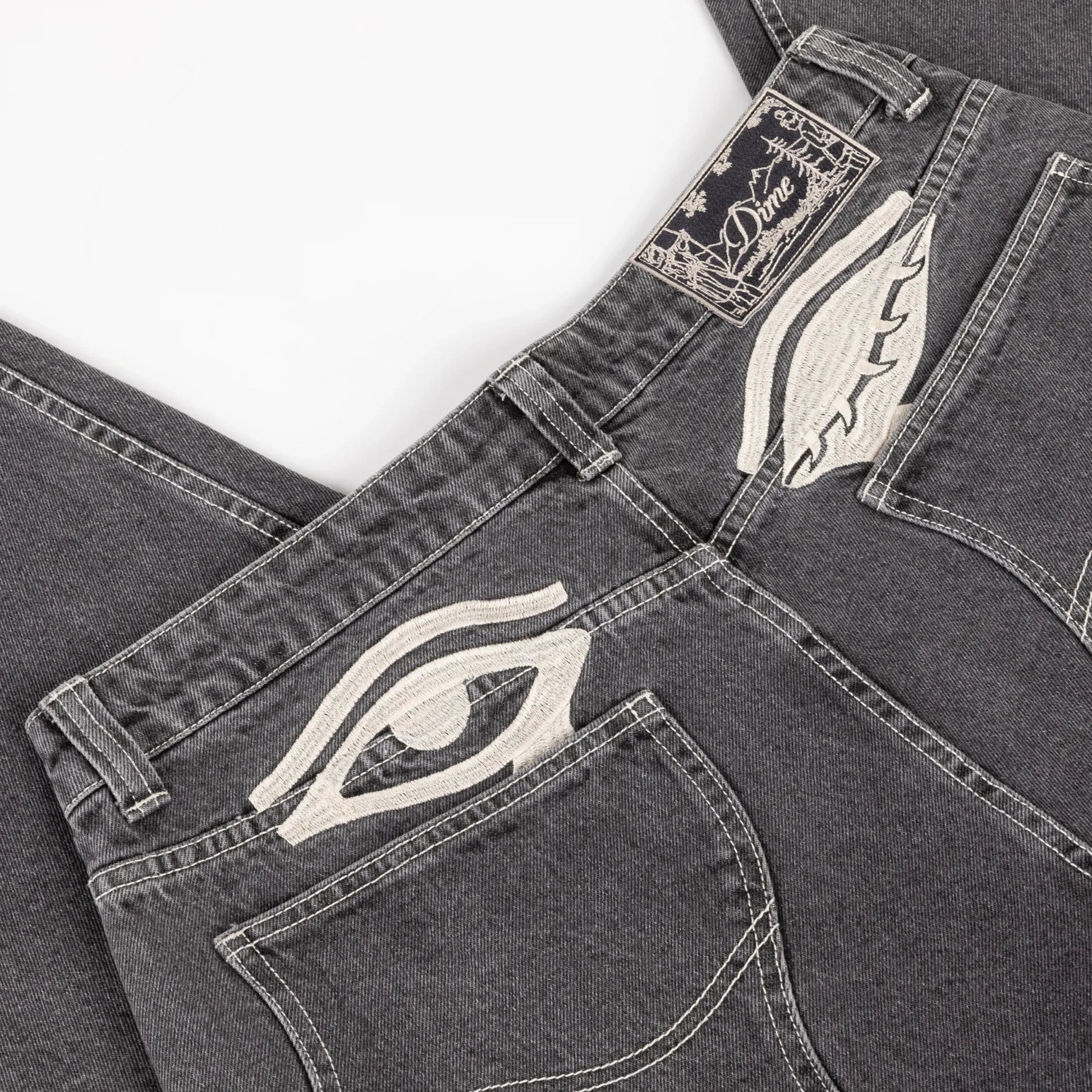 Dime Baggy Wink Denim Pants, faded black - Tiki Room Skateboards - 2