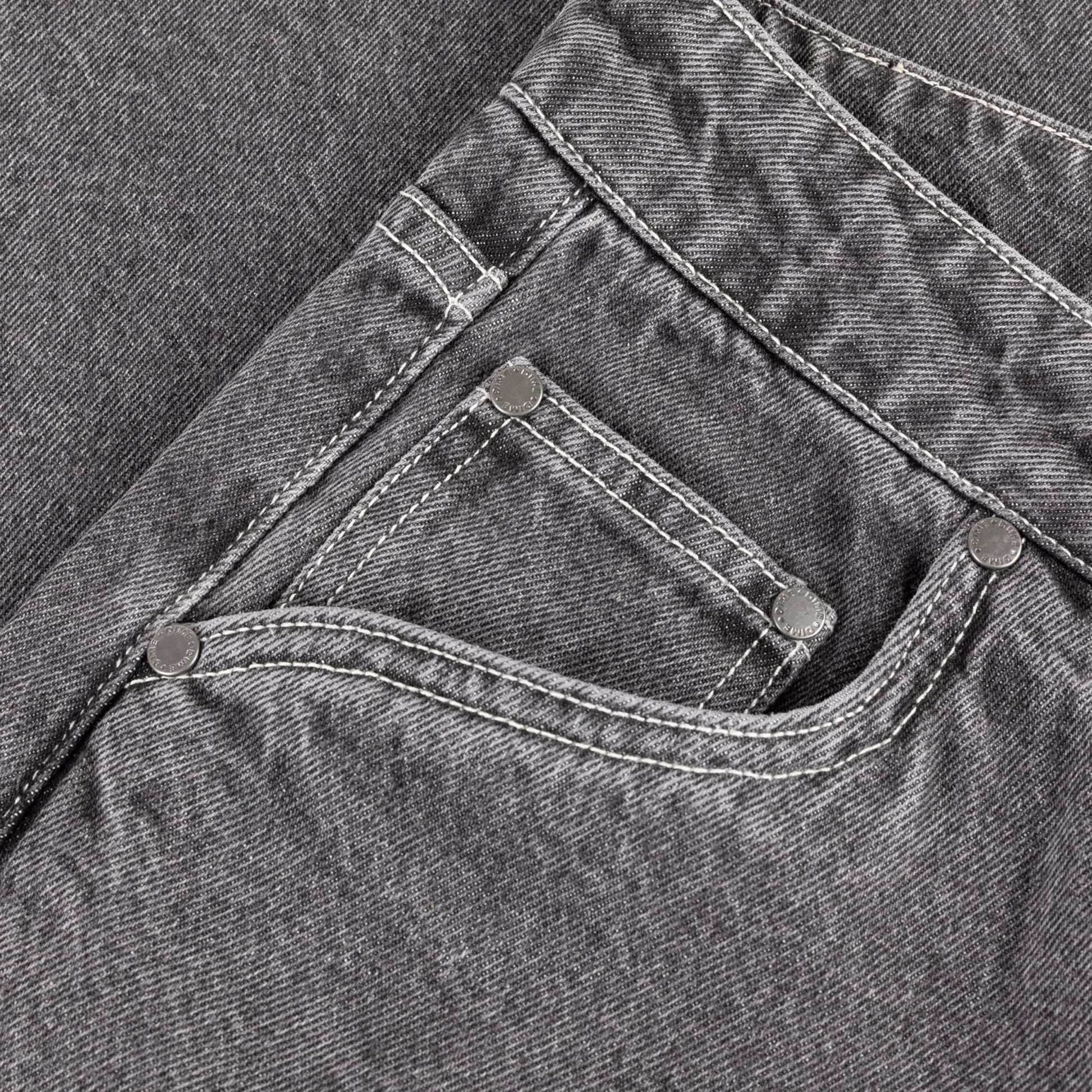 Dime Baggy Wink Denim Pants, faded black - Tiki Room Skateboards - 6