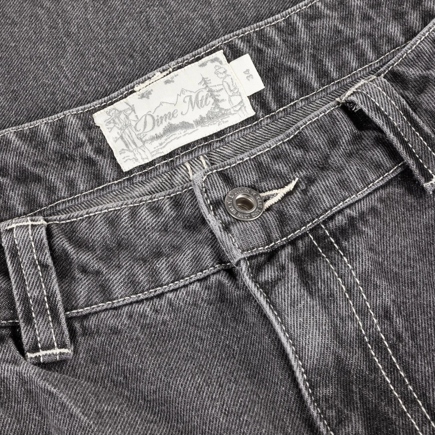 Dime Baggy Wink Denim Pants, faded black - Tiki Room Skateboards - 5