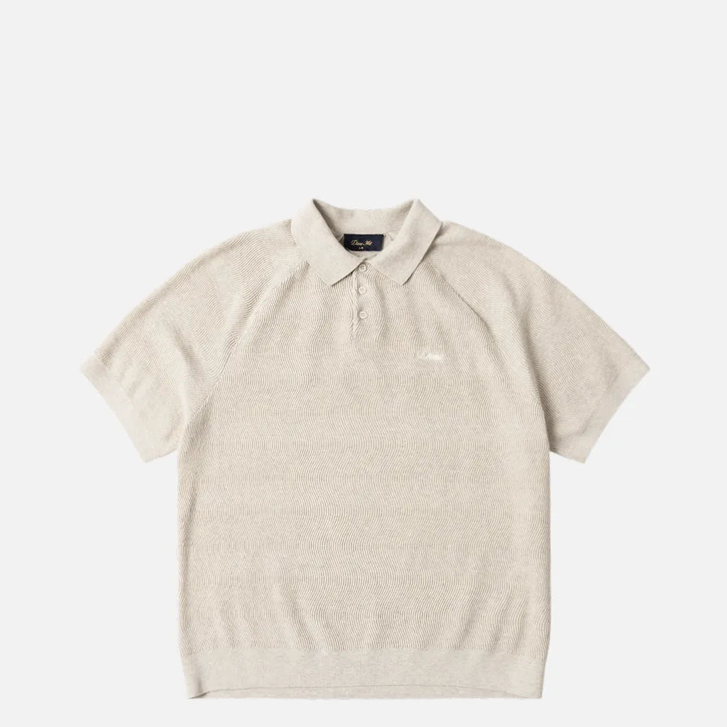 Dime Cable Knit Polo, oatmeal - Tiki Room Skateboards - 1