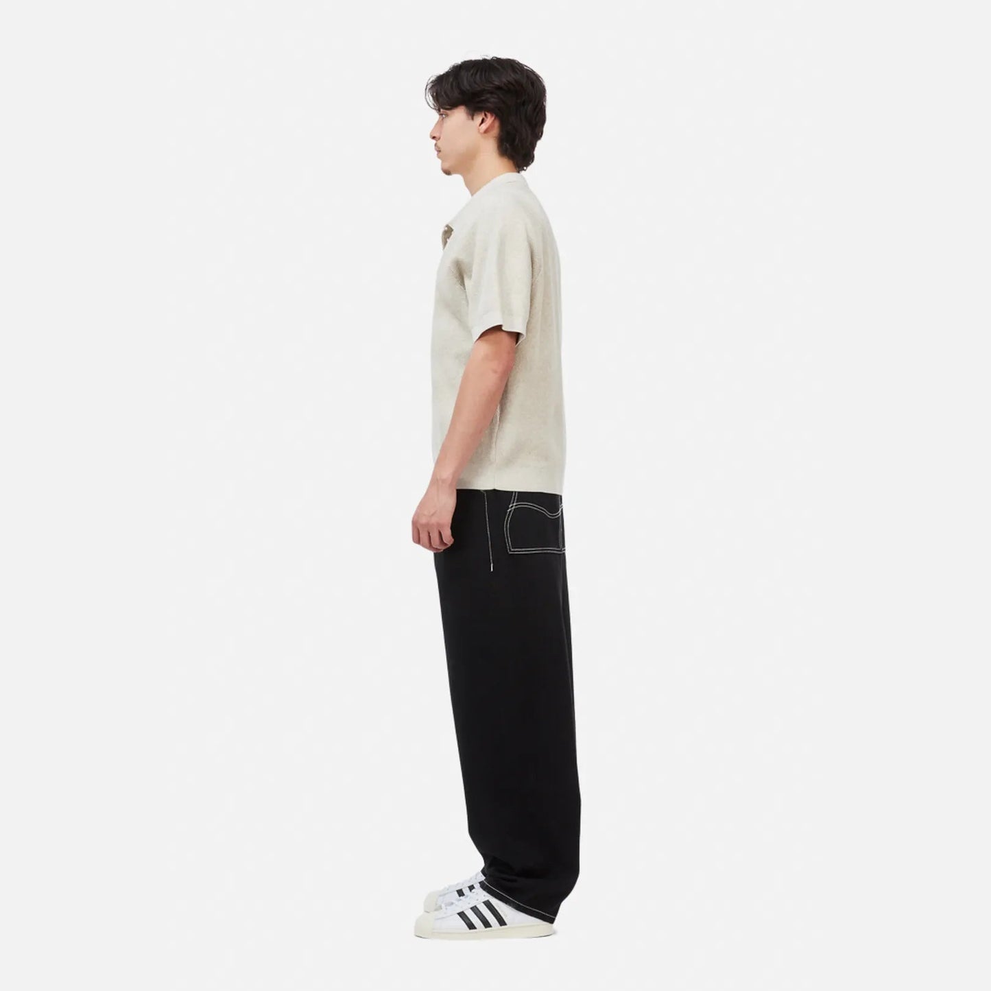 Dime Cable Knit Polo, oatmeal - Tiki Room Skateboards - 5