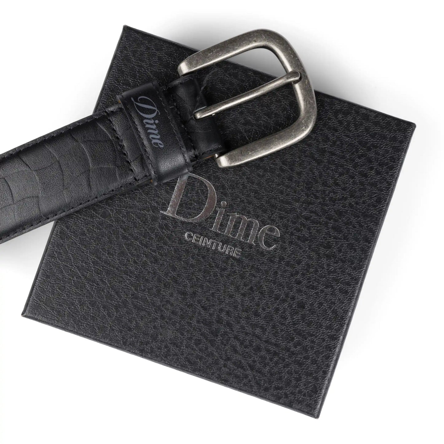 Dime Checkered Leather Belt, black - Tiki Room Skateboards - 4