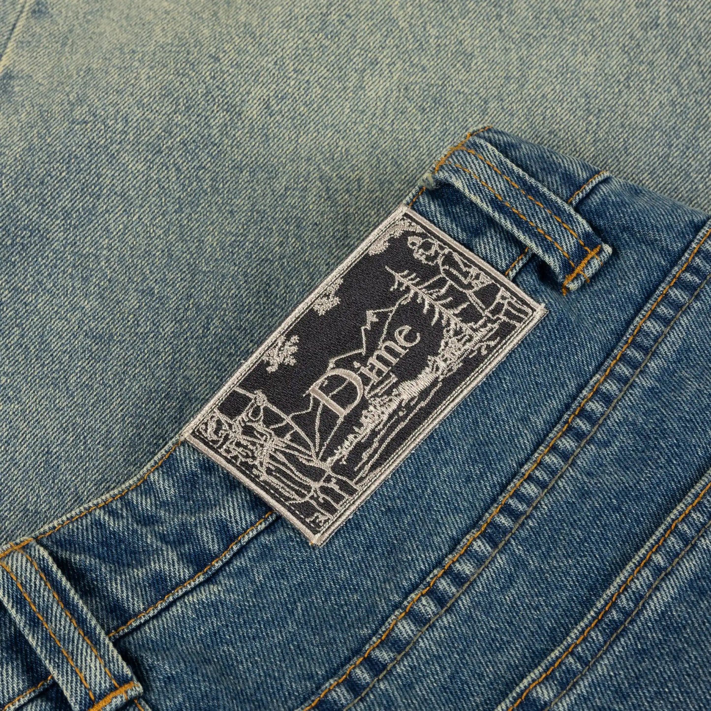 Dime Classic Baggy Denim Pants, dipped sandblasted indigo - Tiki Room Skateboards - 4