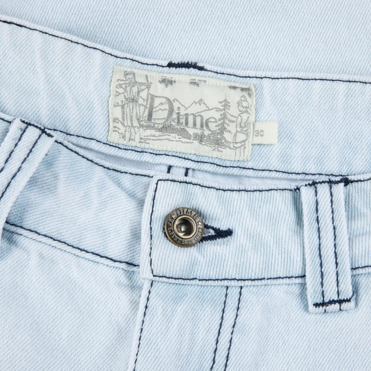 Dime Classic Denim Shorts, faded blue - Tiki Room Skateboards - 3