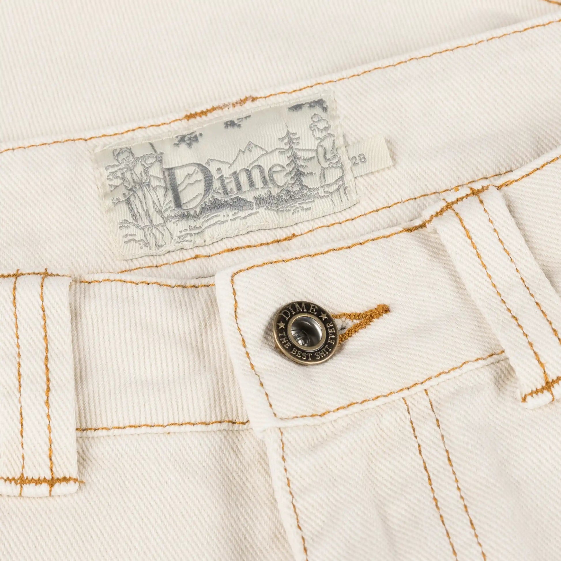 Dime Classic Denim Shorts, warm white - Tiki Room Skateboards - 3